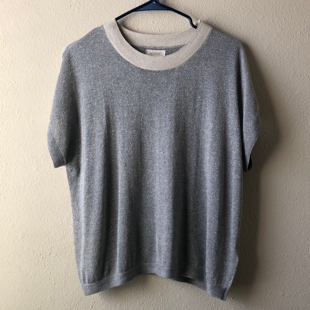 Nümph Silver and Cream Metallic Blouse - Picture 2 of 4